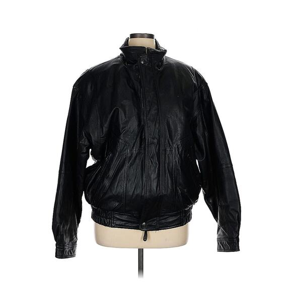 Vintage Y2K Black Bomber Oversized 100% Genuine Leather Off Duty Model Oversized - Picture 1 of 12